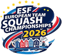 ESF European Team Division 1 & 2 Squash Championships 2026 logo